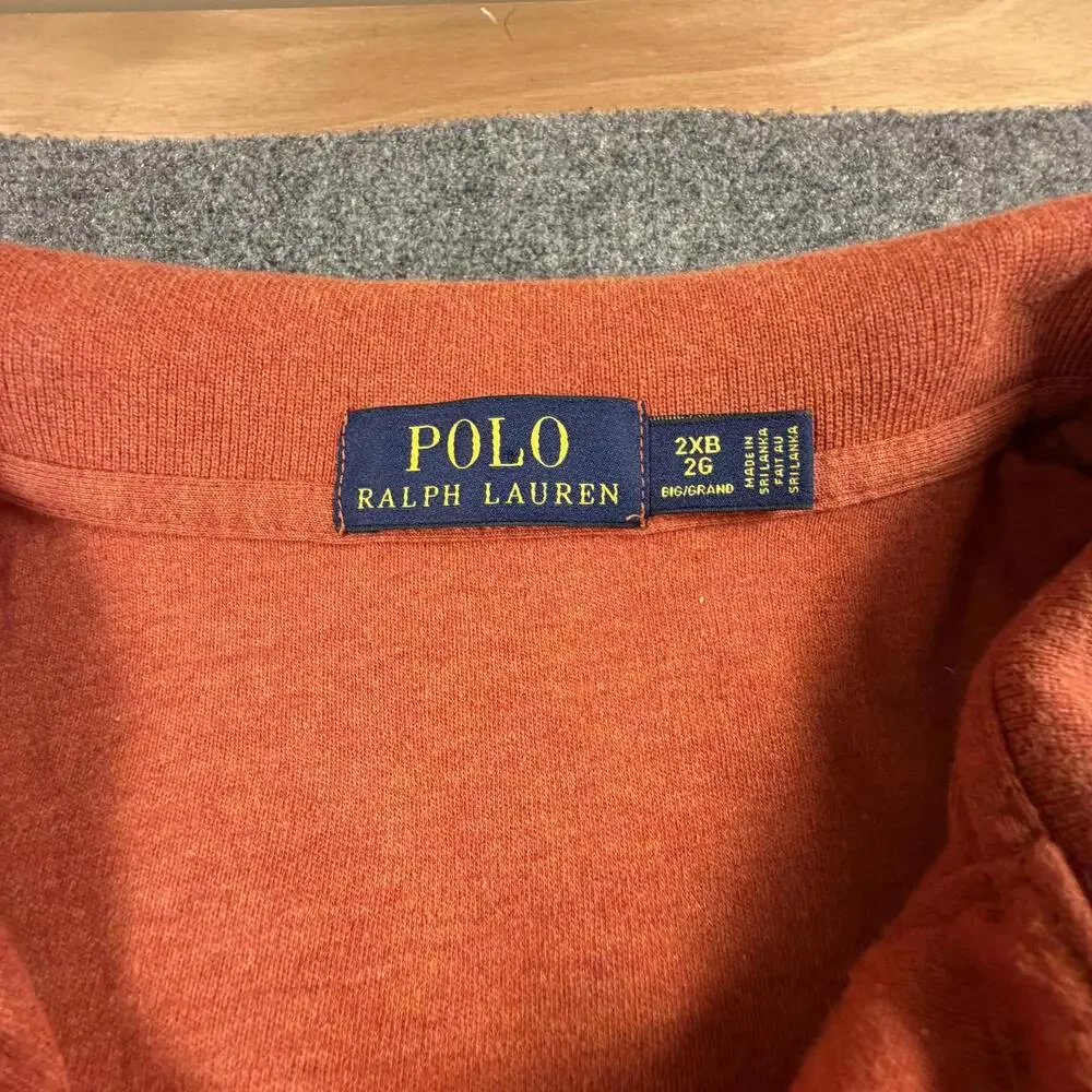 Polo Ralph Lauren Men's‎ Orange Polo Shirt 2XB #1346